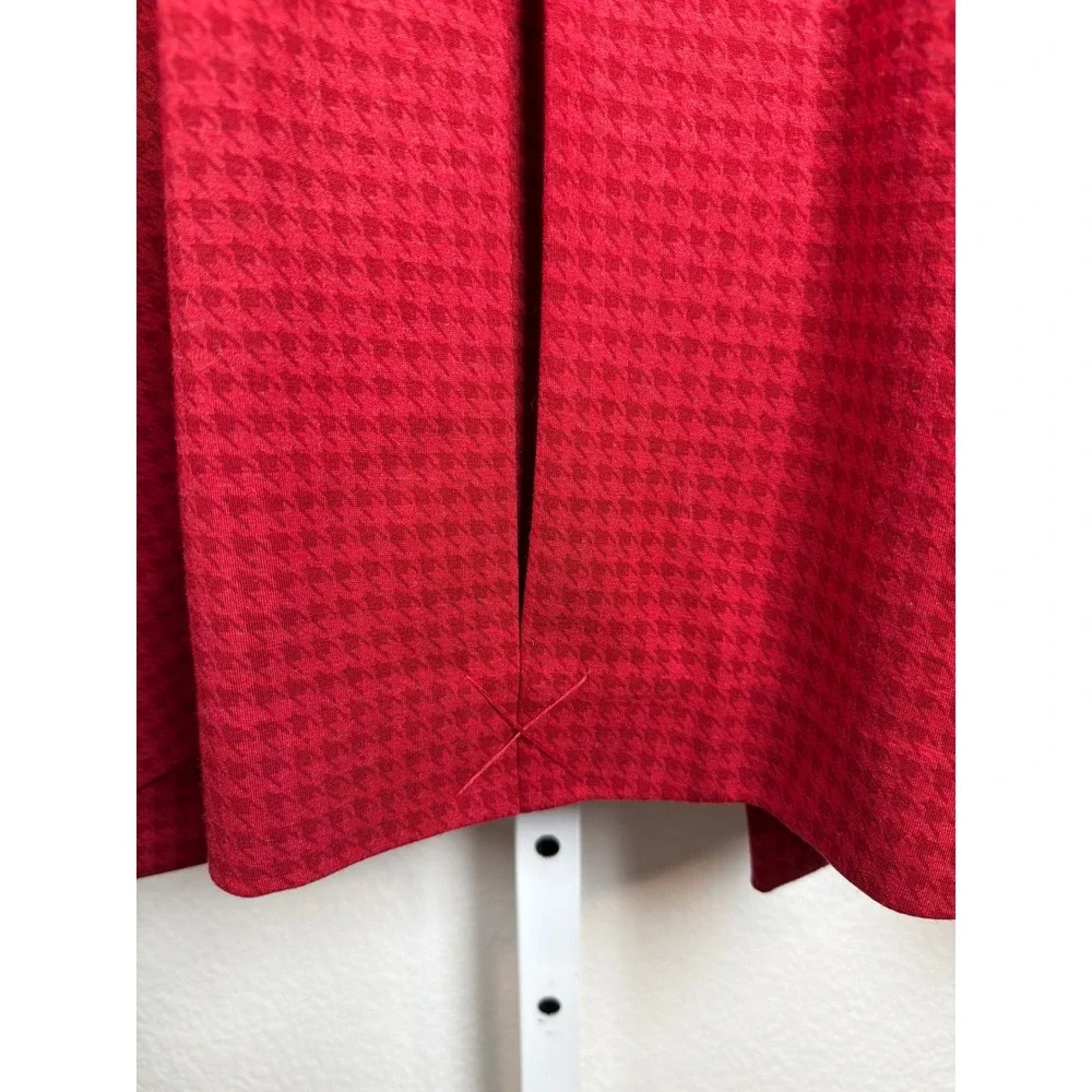 Cabi Red Houndstooth‎ Asymmetrical Button Jacket Blazer Size S